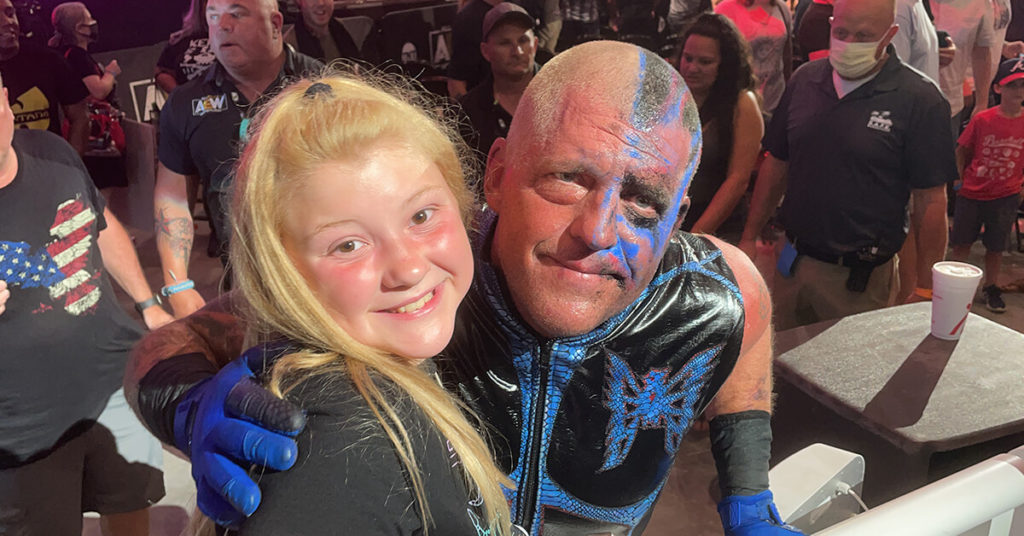 Lainee with AEW pro wrestler Dustin Rhodes